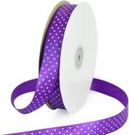 🎀 toniful 3/4 inch x 100 yards purple polka dot satin ribbon for crafts, gift wrapping, hair bows, bouquets, weddings, birthdays, parties – valentine's day, halloween, christmas logo