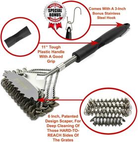 img 2 attached to 🔥 SUMPRI Bristle Free Grill Brush & Scraper - Top Rated BBQ Cleaning Tool, with Extra Wide 3D Scraper - Effortless Grill Cleaning - 18 Inch Stainless Steel, All Grill Types Barbecue Cleaner