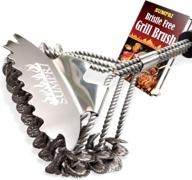 🔥 sumpri bristle free grill brush & scraper - top rated bbq cleaning tool, with extra wide 3d scraper - effortless grill cleaning - 18 inch stainless steel, all grill types barbecue cleaner logo