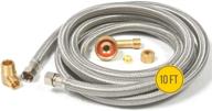 🚰 dishwasher hose (10ft) - universal braided ss supply line kit - easy installation with 90 degree elbow - includes fgh adapter логотип