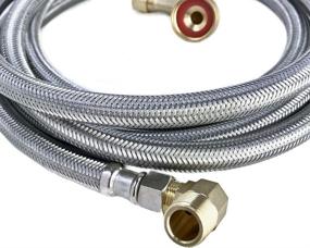 img 3 attached to 🚰 Dishwasher Hose (10ft) - Universal Braided SS Supply Line Kit - Easy Installation with 90 Degree Elbow - Includes FGH Adapter