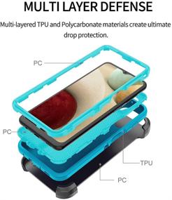 img 1 attached to Чехол Szfirstey с колечком и клипсой для пояса для Galaxy A12, полное покрытие корпуса, ударопрочный, защита от пыли, многослойный военный защитный прочный чехол для телефона с подставкой, тяжелый, для Samsung A12 (дерево/светло-зеленый)