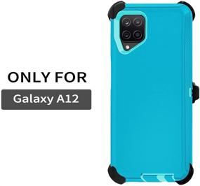 img 3 attached to Чехол Szfirstey с колечком и клипсой для пояса для Galaxy A12, полное покрытие корпуса, ударопрочный, защита от пыли, многослойный военный защитный прочный чехол для телефона с подставкой, тяжелый, для Samsung A12 (дерево/светло-зеленый)