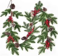 artificial christmas garlands berries decorative logo