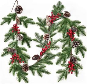 img 4 attached to Artificial Christmas Garlands Berries Decorative