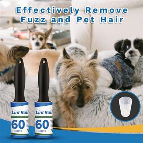 img 3 attached to Extra Sticky Pet Hair Lint Rollers with 2 Handles and 6 Refills - 360 Sheets Lint Remover Brush for Bulk Value, Dog Cat Hair Removal from Clothes and Furniture