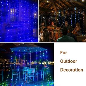 img 1 attached to 🌈 Multicolor LED Window Curtain Lights: 16 Colors, 9.8 x 9.8ft String Lights with Remote USB - Perfect for Bedroom Wedding Christmas Halloween Decoration - Multicolor/Purple/Blue