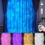 🌈 multicolor led window curtain lights: 16 colors, 9.8 x 9.8ft string lights with remote usb - perfect for bedroom wedding christmas halloween decoration - multicolor/purple/blue логотип