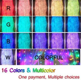 img 3 attached to 🌈 Multicolor LED Window Curtain Lights: 16 Colors, 9.8 x 9.8ft String Lights with Remote USB - Perfect for Bedroom Wedding Christmas Halloween Decoration - Multicolor/Purple/Blue