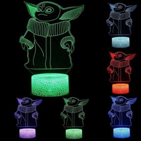 img 1 attached to TEBOCR 3D Illusion Night Light Four Pattern 16 Color Change Decor Lamp Desk Table Light Lamp For Kids Children Super Hero 4