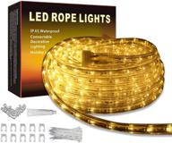 💡 waterproof led rope lights - indoor/outdoor rope lighting, 110v plug-in with fuse holder & power socket connector (50ft, warm white) logo