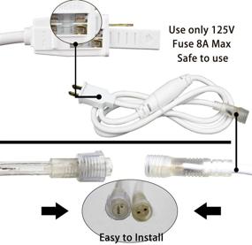 img 2 attached to 💡 Waterproof LED Rope Lights - Indoor/Outdoor Rope Lighting, 110V Plug-in with Fuse Holder & Power Socket Connector (50ft, Warm White)
