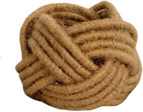 img 1 attached to Kaizen Casa Set of 6 Classic Braided Jute Burlap Napkin Rings - Cream, Pack of 6