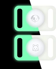 img 4 attached to DamonLight AirTag Pet Collar Holder (2 Packs) - Compatible with AirTag, Suitable for Dog and 🐾 Cat Collars, Loop Attachment for Air Tag, Silicone Case to Prevent Scratches, Lightweight, Soft, Anti-Loss (Glow in Dark)