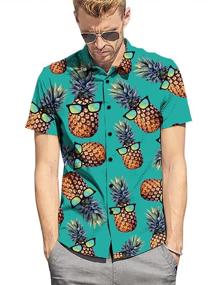 img 3 attached to 🌴 Tropical Hawaiian Printed Men's Vacation Shirts from Goodstoworld