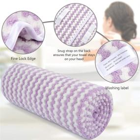 img 2 attached to 🔮 VIVOTE Microfiber Hair Towel - Ultra Absorbent, Fast Drying, Super Soft - Shower Hair Dry Wrap Towel for Long Curly Hair - Anti Frizz - 21.5 x 43 Inch (Light Purple)