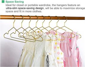 img 1 attached to Amber Home 12Inch Gold Kids Baby Hangers 20Pack: 👶 Space Saving Infant Hangers for Toddler Clothes in Gold (20-Pack)