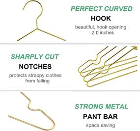 img 3 attached to Amber Home 12Inch Gold Kids Baby Hangers 20Pack: 👶 Space Saving Infant Hangers for Toddler Clothes in Gold (20-Pack)