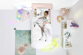 img 1 attached to 🦄 Snurk Full Queen Unicorn Duvet Cover and Pillowcase Set: A Soft and 100% Cotton Bedding Option for Kids and Teens