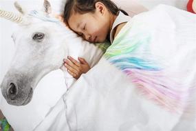 img 3 attached to 🦄 Snurk Full Queen Unicorn Duvet Cover and Pillowcase Set: A Soft and 100% Cotton Bedding Option for Kids and Teens