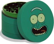 🥒 pickle rick herb grinder - morty gifts - premium matte finish - 4-piece design - 2.2 inches logo