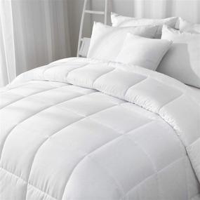 img 2 attached to 🛏️ ILAVANDE Microfiber Queen Comforter: Luxuriously Soft Bedding for Winter - Down Alternative Quilted Comforter, Queen Size - Machine Washable, White