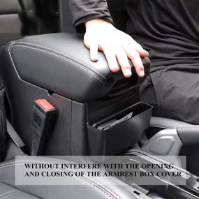 img 1 attached to Enhance Your Jeep Wrangler JL JT Console with YOCTM Front Center Console Organizer Tray - Compatible with 2018-2022 Models - Ideal Armrest Storage Box Accessories in Black!