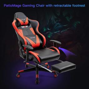 img 1 attached to 🪑 Ergonomic Office Chair with Headrest, Lumbar Support, and Footrest - PatioMage Gaming Chair for High Back Comfort, Adjustable Reclining Computer Chair Desk Chair made of PU Leather with Swivel Function