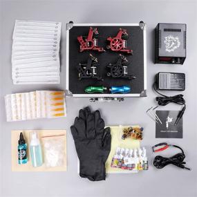 img 3 attached to Solong Tattoo Complete Tattoo Kit - 4 Pro Machine Guns, 14 Inks, Pigment, Power Supply, Foot Pedal, Needles, Grips, Tips, Carry Boxes - TK460-US