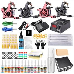 img 4 attached to Solong Tattoo Complete Tattoo Kit - 4 Pro Machine Guns, 14 Inks, Pigment, Power Supply, Foot Pedal, Needles, Grips, Tips, Carry Boxes - TK460-US