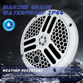 img 3 attached to Guzare 6.5 Inch Waterproof Boat Marine Speakers with 240 Watts - Ideal for ATV UTV Yacht Bathroom SPA Golf Cart GS065W