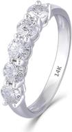 💍 doveggs solid 14k white gold 1.25ctw 4mm gh color moissanite engagement ring - sparkling half eternity anniversary wedding band logo