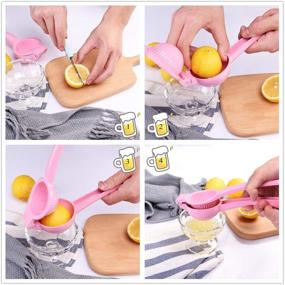 img 1 attached to 🍋 Single-Pink Heavy Duty Metal Lime Squeezer - Manual Lime Press Juicer Hand Fruit Extractor