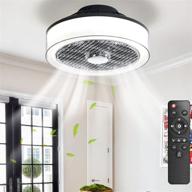 🌀 iyunxi modern ceiling fan with lights 16 inch - remote control, dimmable, 7 blades, enclosed grill, 72w, low profile, white flush mount - ideal for bedroom, porch логотип