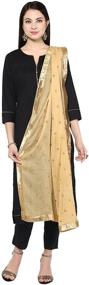 img 2 attached to 🧣 Elegantly Embroidered Chiffon Dupatta with Stylish Motifs - Women's Fashion Accessory