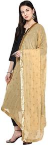 img 4 attached to 🧣 Elegantly Embroidered Chiffon Dupatta with Stylish Motifs - Women's Fashion Accessory