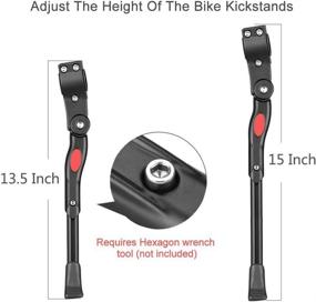 img 1 attached to 🚲 YAKAMOZ Bicycle Kickstand: Adjustable Aluminium Alloy Side Stand for 22-26" Bikes - Mountain, Road, and Hybrid Cycling Support - Black