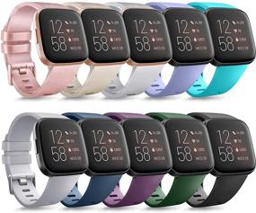 img 4 attached to 🔗 AK Sports Bands Compatible for Fitbit Versa/Versa 2/Versa SE, Soft Replacement Wristbands in Multiple Colors for Fitbit Versa Lite Smart Watch Women Men
