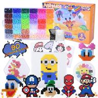 🎨 longruner 10000: 36 color fuse beads kit for kids - diy art craft toys with 4 pegboards, 60 pattern paper, b, 10000pcs logo