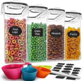 img 4 attached to 🥣 Airtight Cereal Container Set - MCIRCO Food Storage Containers (16.9 Cup 135.2oz) - Set of 4 for Flour and Cereal Storage