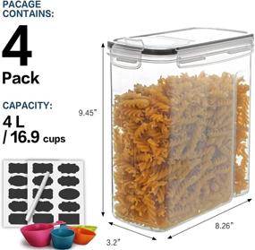 img 3 attached to 🥣 Airtight Cereal Container Set - MCIRCO Food Storage Containers (16.9 Cup 135.2oz) - Set of 4 for Flour and Cereal Storage