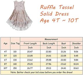 img 1 attached to 👗 Stylish Girls Ruffle Tassel Solid Dress: Long Sleeve Kids Party Dress for 2-10 Years in Khaki