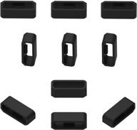 ruentech replacement fastener ring for garmin vivosmart hr / hr+ bands - pack of 11 - silicone connector security loop - compatible with garmin vivosmart/vivosport/vivoactive 4s/vivomove 3s/venu 2s - color: black logo