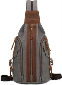 img 4 attached to Canvas Sling Bag Crossbody Backpack Backpacks