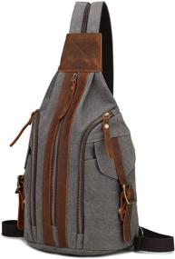 img 3 attached to Canvas Sling Bag Crossbody Backpack Backpacks