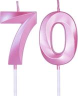pink 70th birthday candles for cakes logo
