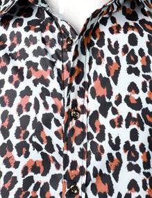 img 1 attached to 🐆 Stylish Leopard Print Hipster Sleeve Button Men's Clothing and Shirts by LucMatton