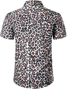 img 2 attached to 🐆 Stylish Leopard Print Hipster Sleeve Button Men's Clothing and Shirts by LucMatton