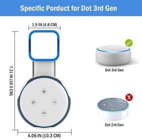 img 3 attached to Крепление для умной розетки для Echo Dot 3 поколения, сохраняющее место на стене [только квадратный штекер], аксессуары для управления кабелями для вашего умного домашнего динамика, органайзер проводов (белый, 2 штуки)