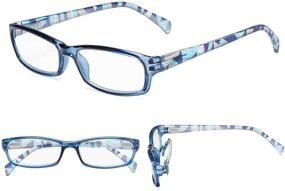 img 3 attached to Stylish Rectangular Women's Reading Glasses - Set of 5 Pairs for Ladies, Fashionable Eyeglasses Readers